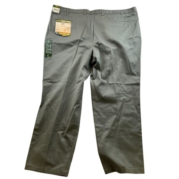 NWT Farah Men Dress Pants Size 46x30 Khaki Stain Free Performance Straight Green - Picture 2 of 16